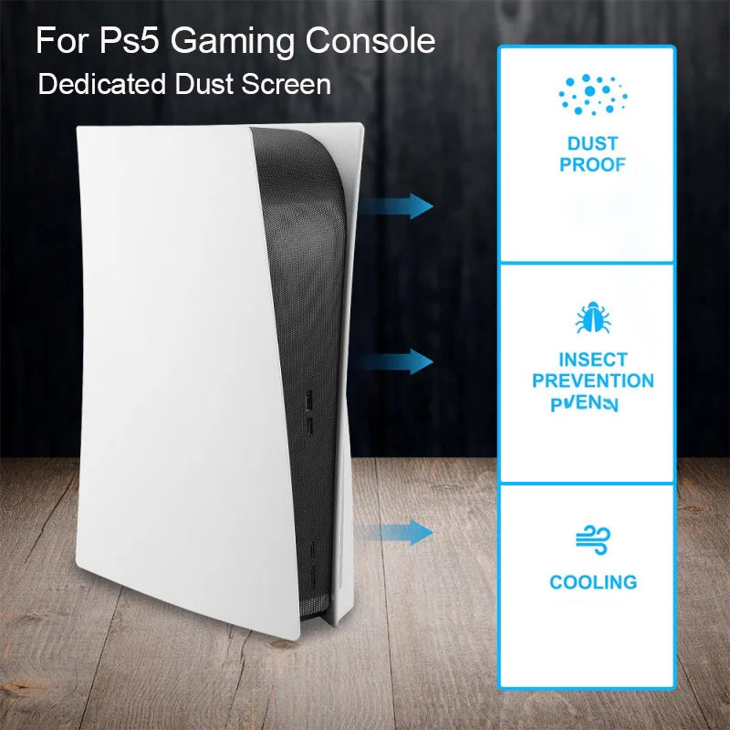 For PS5 Accessories Dust Net Filter Protector Mesh for PS5 Disc/Digital Gaming Console Side Anti-Scratch Dustproof Cover